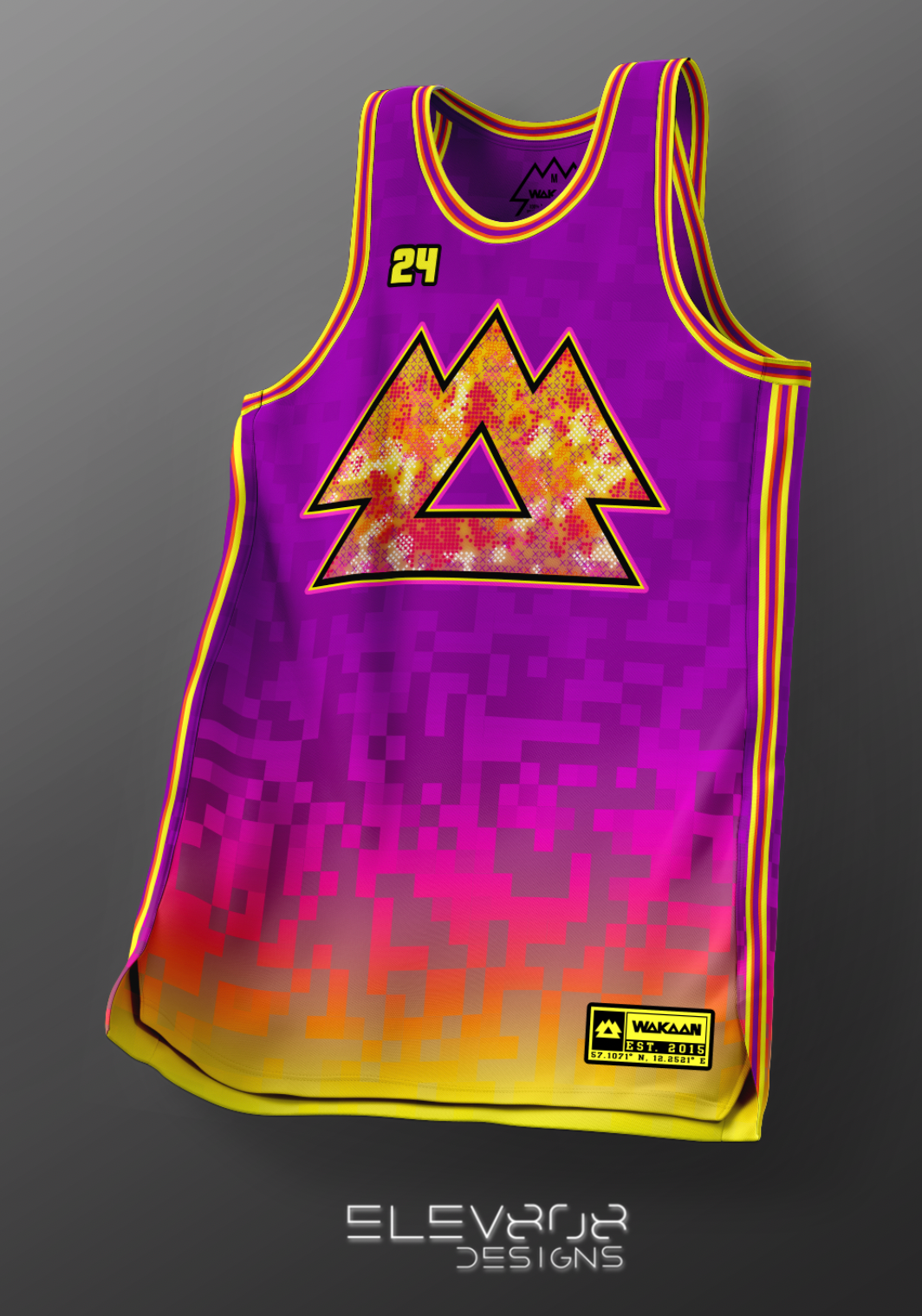 WAKAAN &#39;Pixel&#39; Basketball Jersey