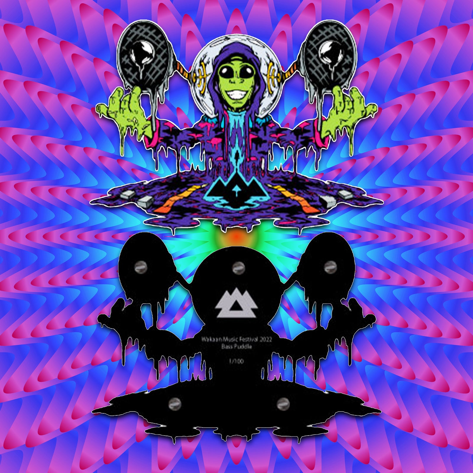 LE WAKAAN Alien Glitter 'Bass Puddle' UV Enamel Pin