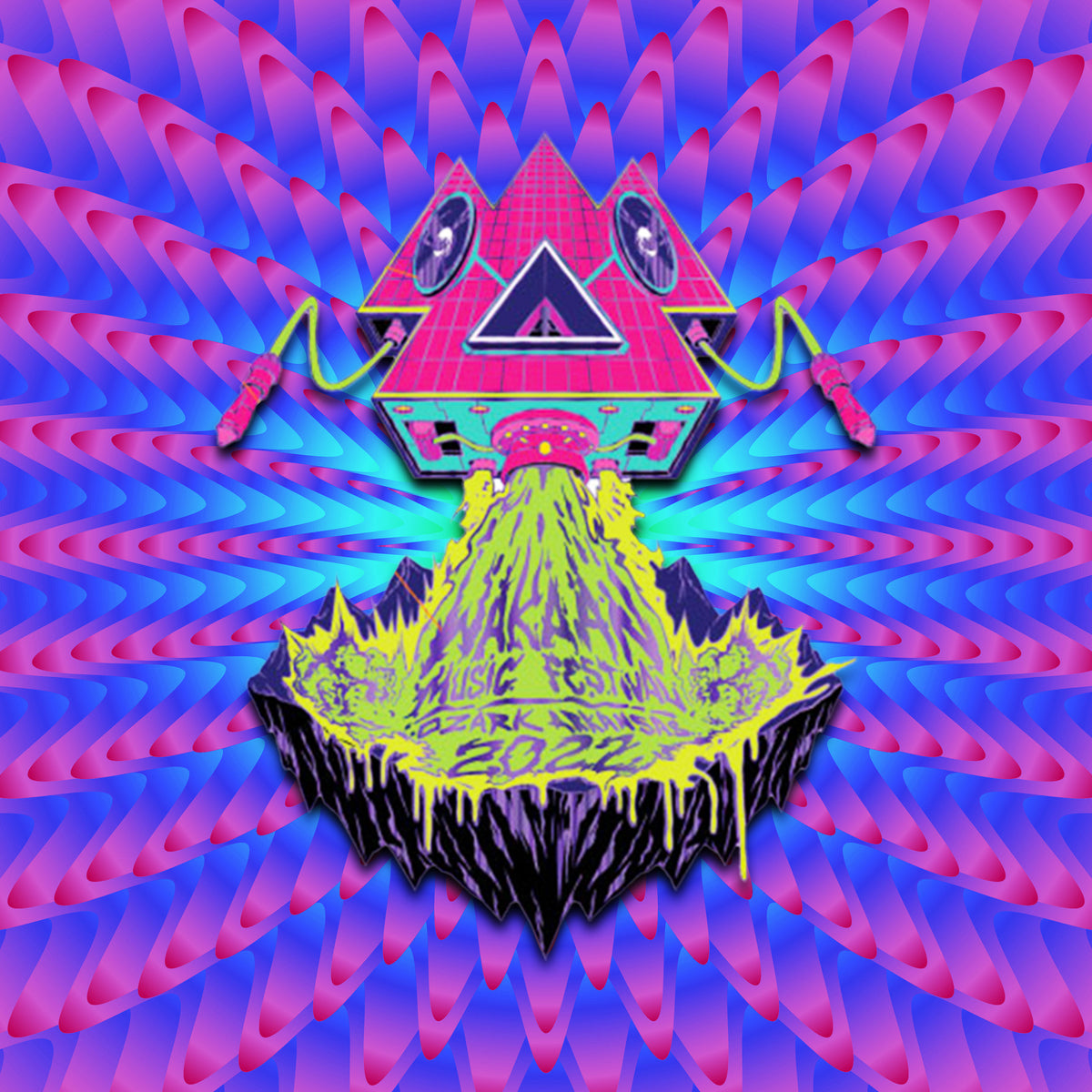 WAKAAN Music Festival Purple Metal Glitter &#39;Mothership&#39; Enamel Pin